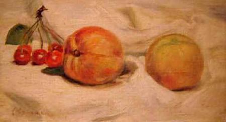 Pierre-Auguste Renoir Duraznos y cerezas oil painting image